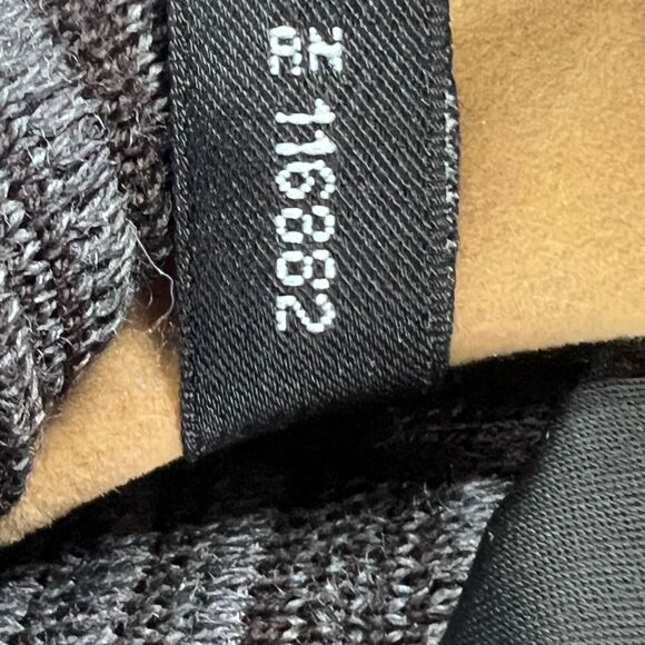 Fusun Cardigan Sweater L Brown Gray Abstract Stripe Merino Wool Open Lagenlook - Picture 15 of 16